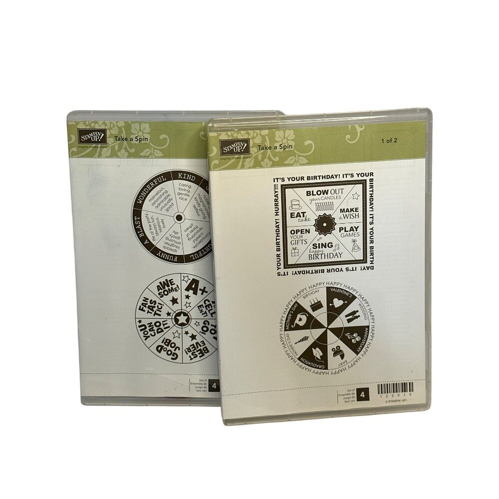 Pre-Owned Stampin’ Up! Take A Spin 4-Piece Cling Rubber Stamp Set Sale-A-Bration